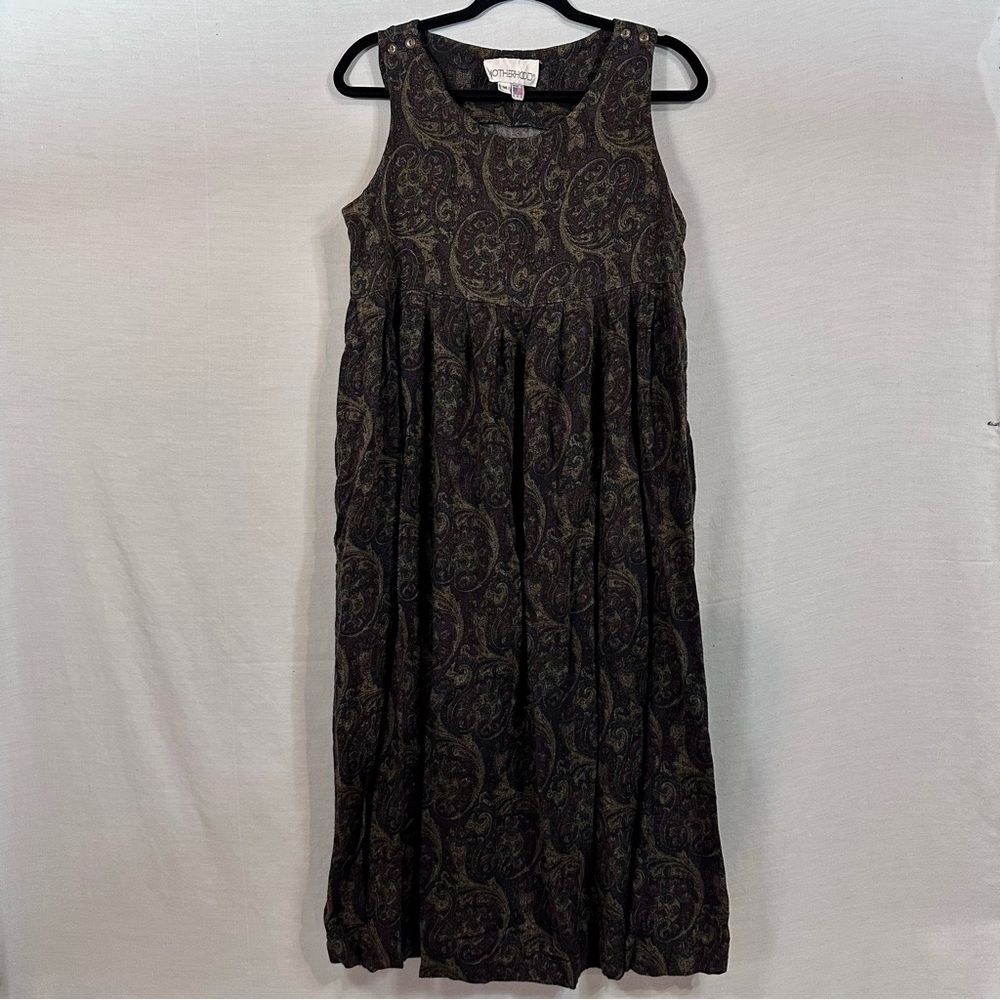 Vintage Maternity Paisley Sleeveless Dress M